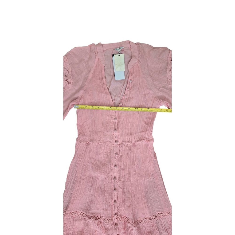 Guess Pink Lace Long Sleeve Button-Down Dress arita dress without belt - Picture 8 of 16